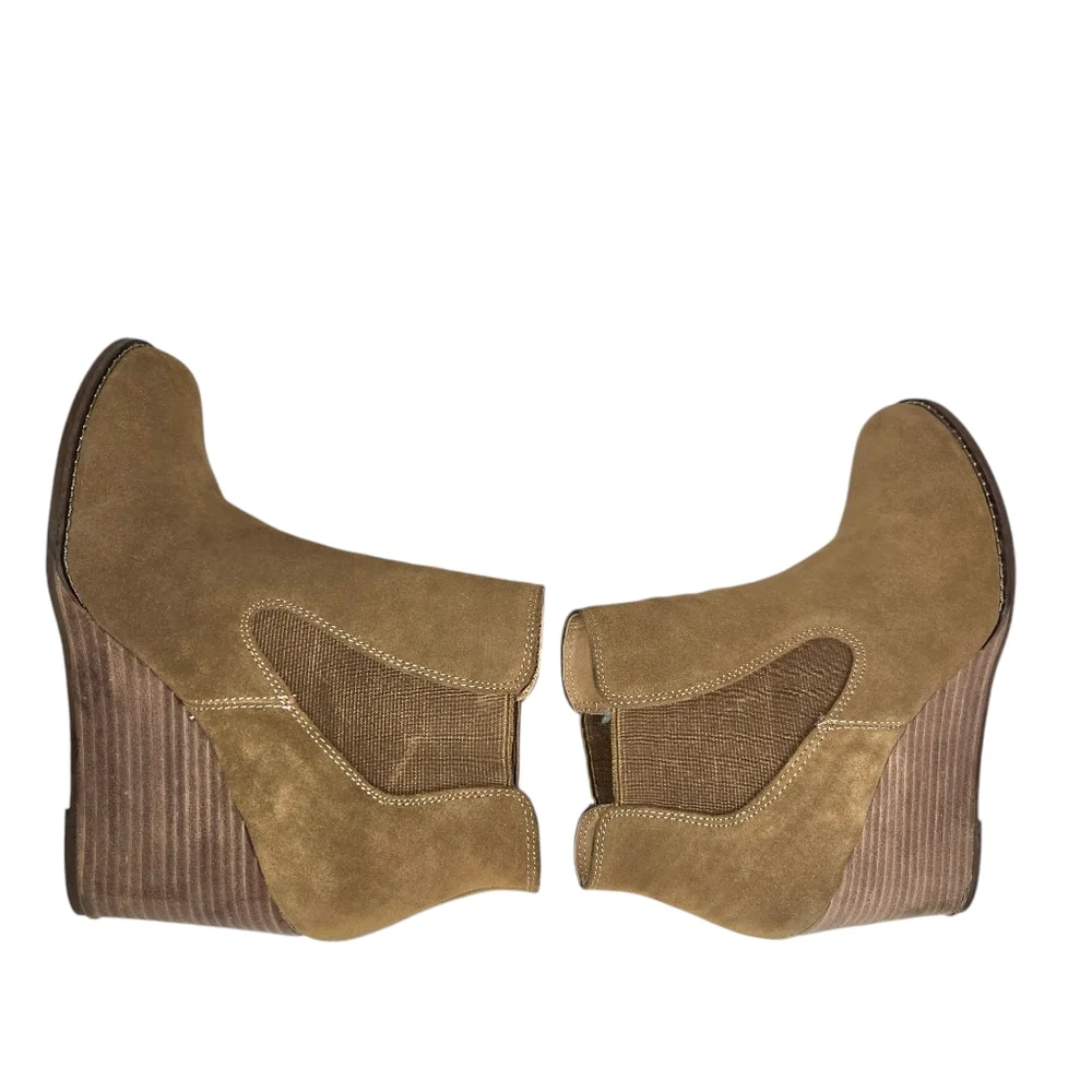 Lucky Brand Sz 10 Yamka Leather‎ Pull-on Almond-toe Chelsea Ankle Bootie